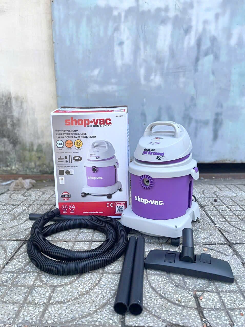 Máy hút bụi khô/ướt/thổi 16L ShopVac 58912205 - Công suất 1400W nhựa cao cấp