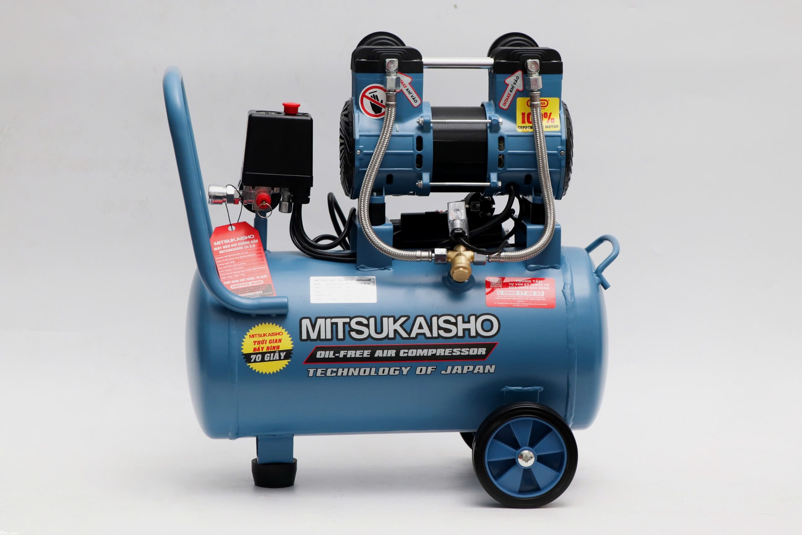 Máy nén khí Không dầu Mitsukaisho 24L - 2 HP