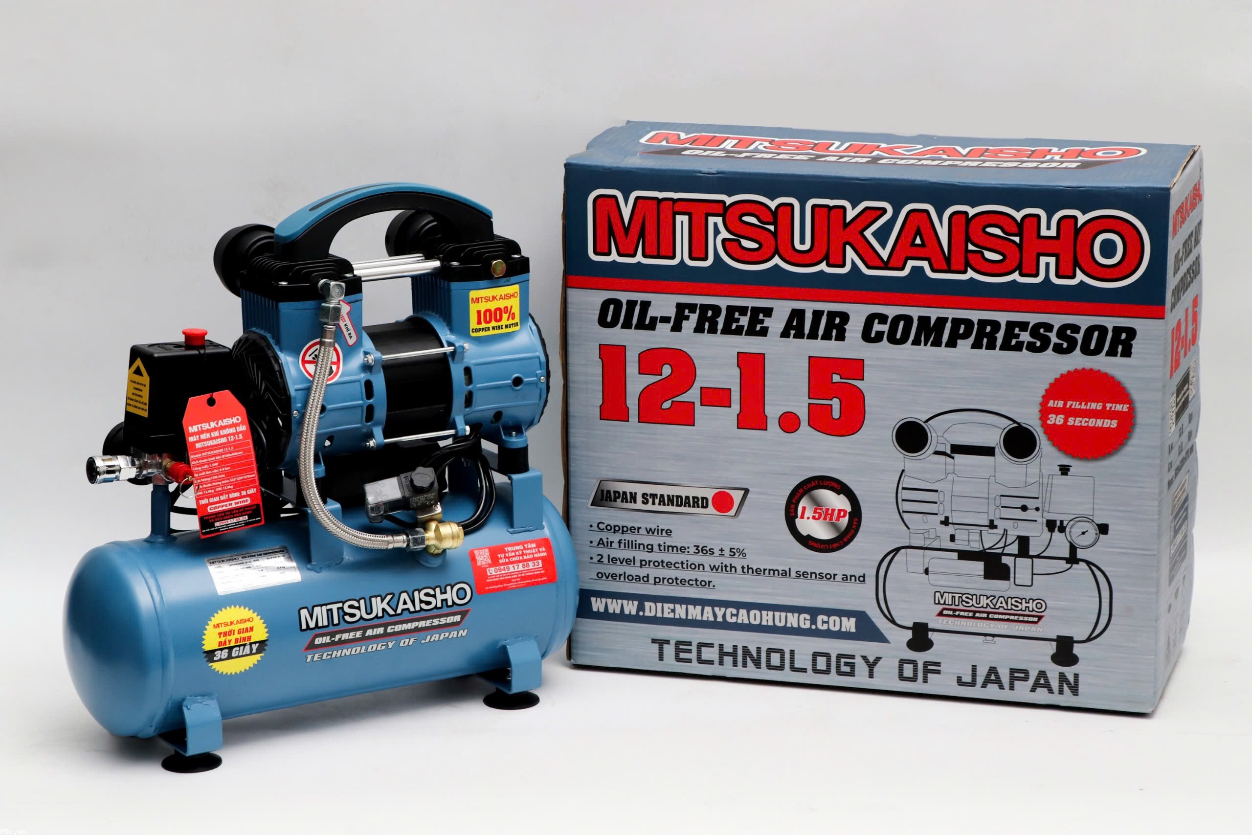 Máy nén khí Không dầu Mitsukaisho 12-1.5