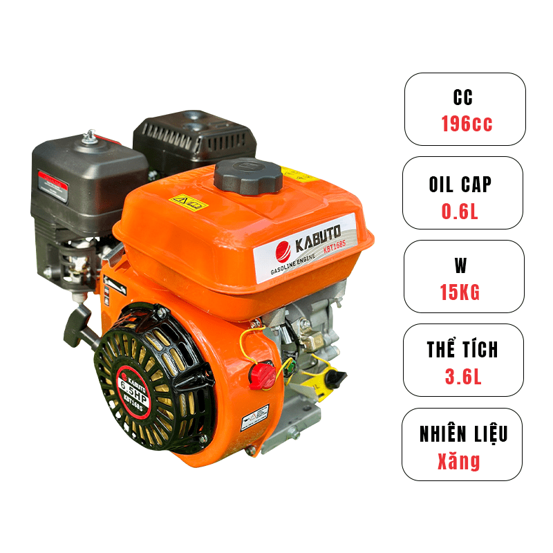 ĐỘNG CƠ XĂNG KABUTO KBT168S (6.5HP)