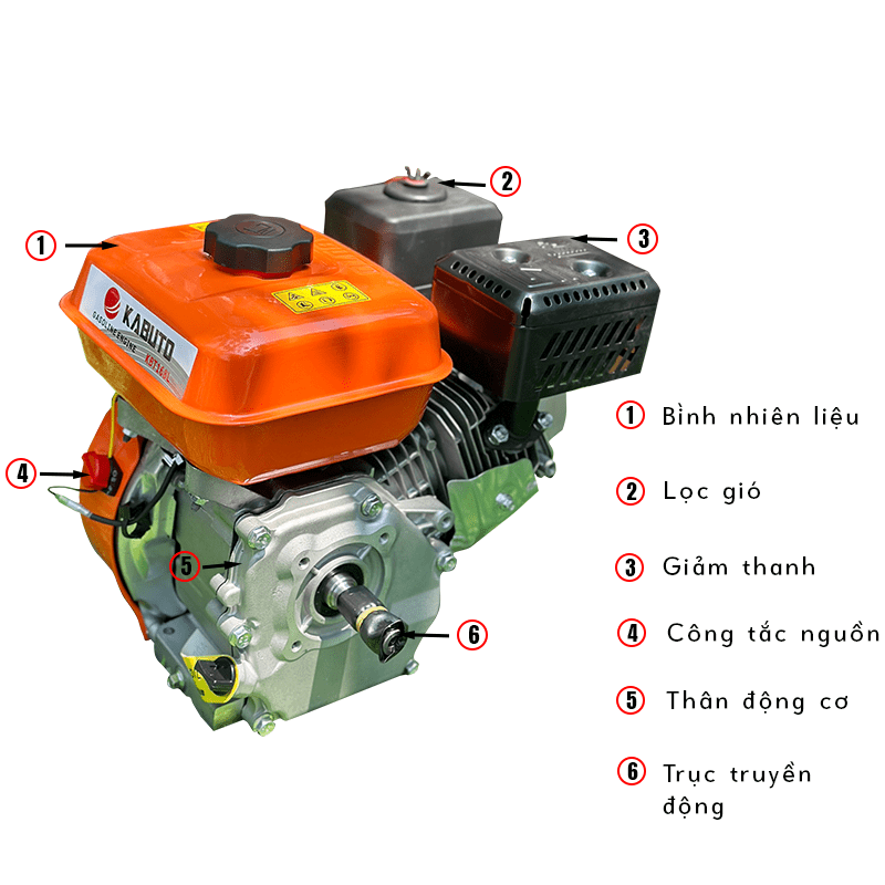 ĐỘNG CƠ XĂNG KABUTO KBT168L (5.5HP)