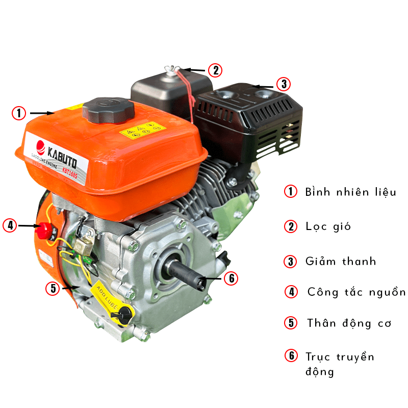 ĐỘNG CƠ XĂNG KABUTO KBT168S (6.5HP)