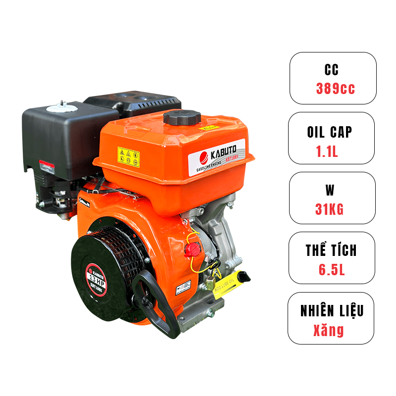ĐỘNG CƠ XĂNG KABUTO KBT188X (13.0HP – CỐT XÉO)
