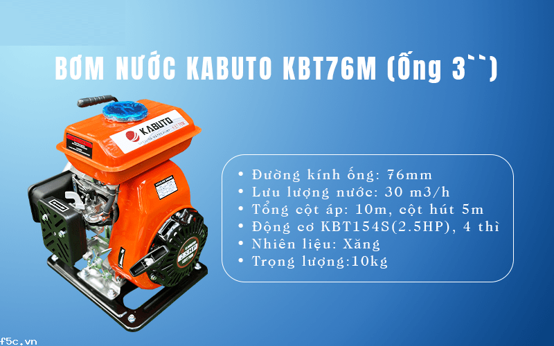Máy bơm nước chạy xăng KABUTO KBT76M (ỐNG 76mm)