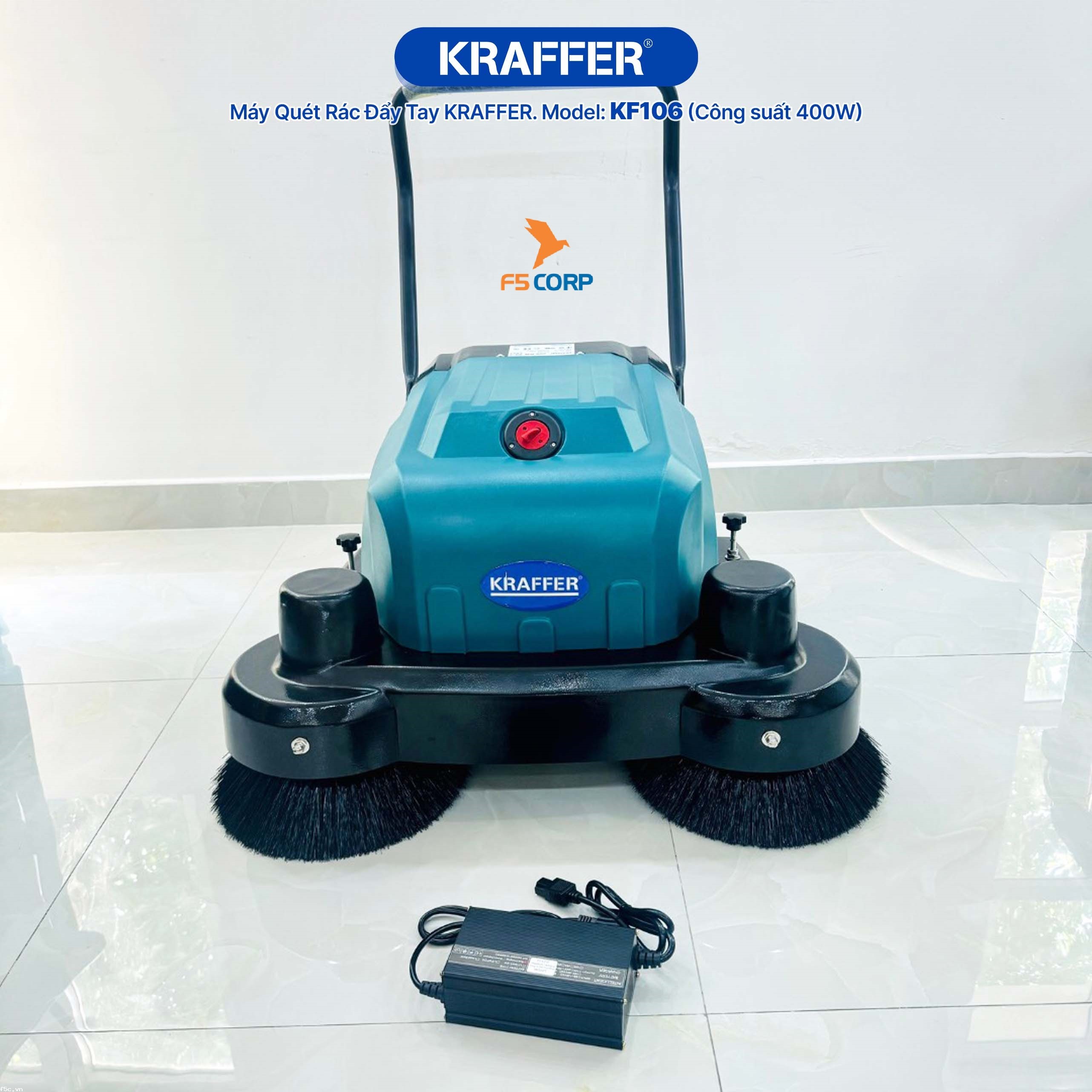Máy quét rác đẩy tay KRAFFER KF106 ( dùng bình )