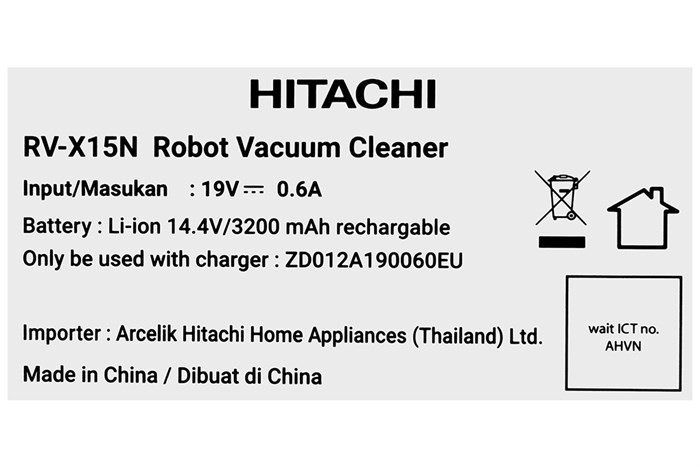 Robot hút bụi lau nhà Hitachi RV-X15N 