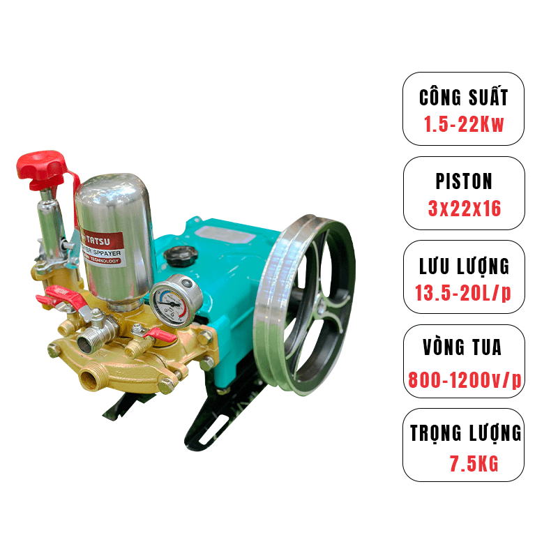 Đầu xịt áp lực Piston Sứ TATSU TS22S 1Hp