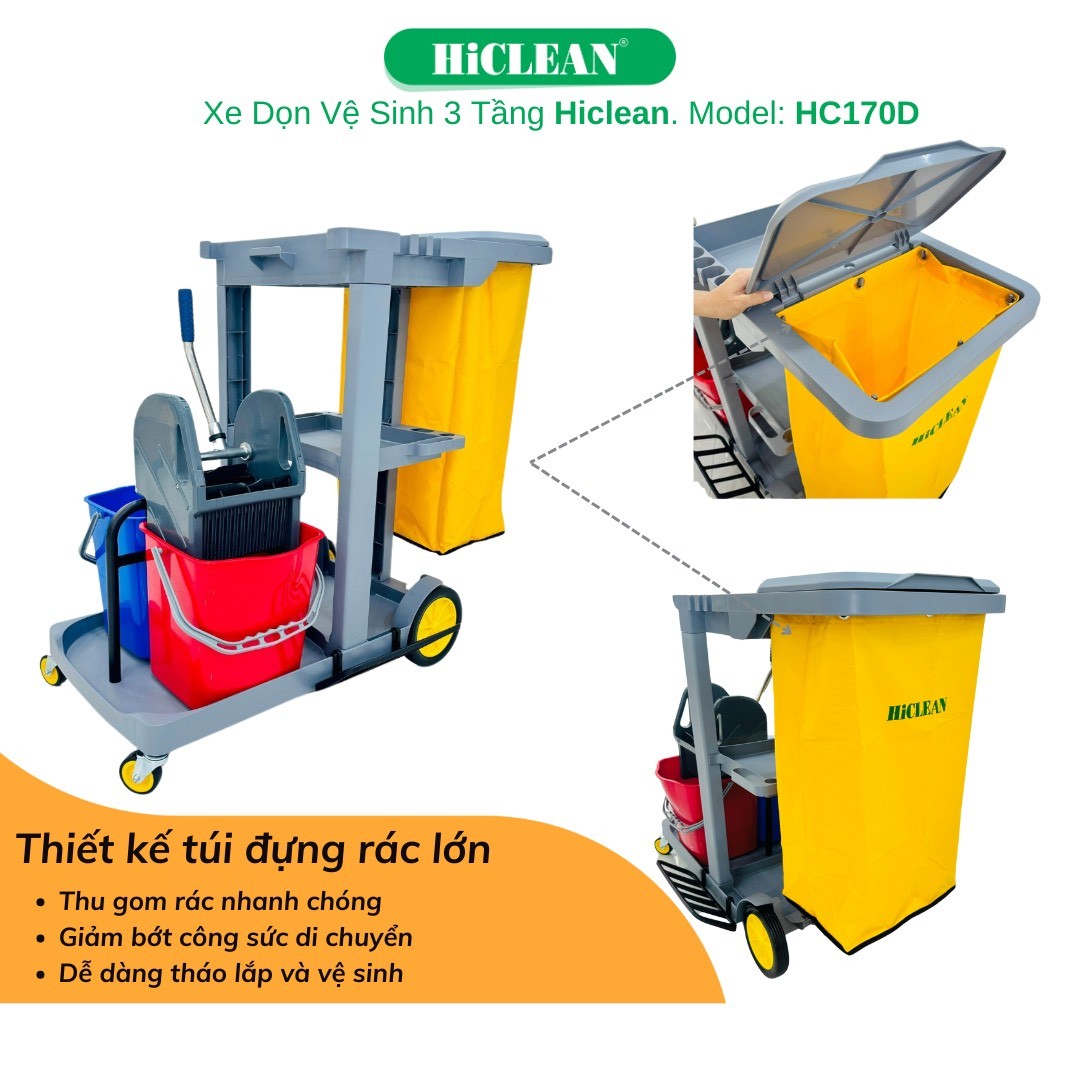 Xe Đẩy Dọn Phòng Hiclean HC170D 