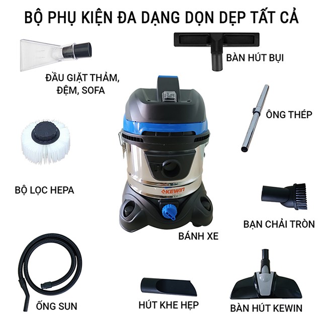 Máy hút bụi công nghiệp 5IN1 KEWIN KN151S ( NEW) 