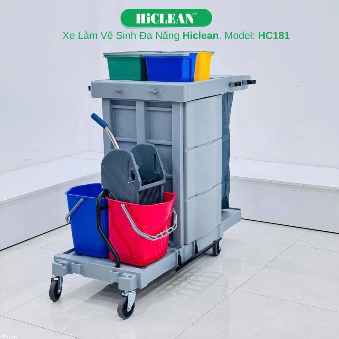 Xe đẩy dọn vệ sinh HiClean HC181