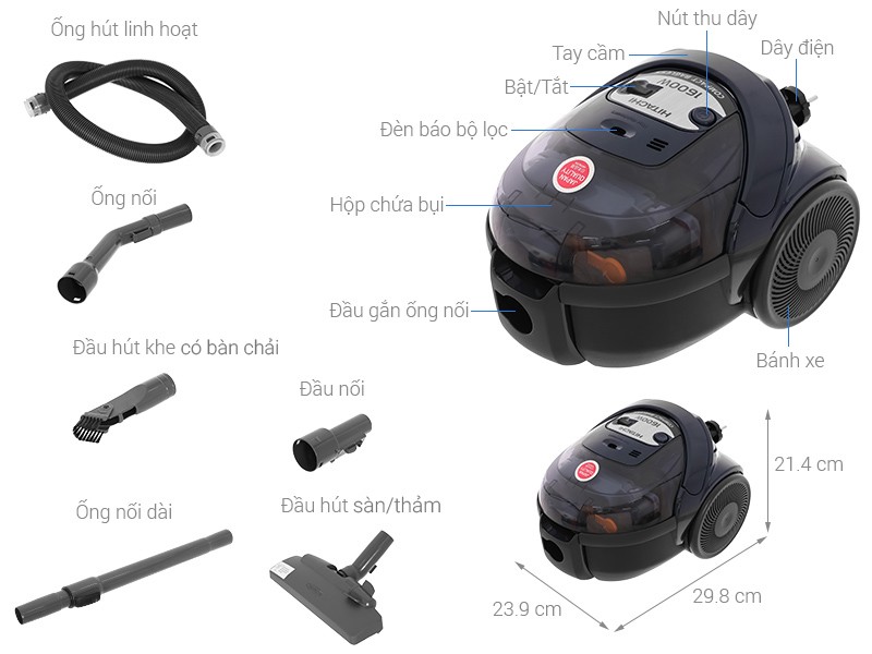 Máy hút bụi không túi Hitachi CV-SF16A  