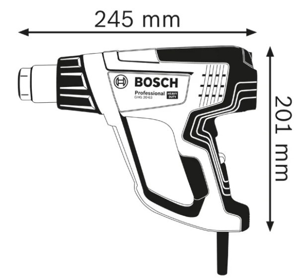 Máy thổi hơi nóng 2000W Bosch GHG 20-63