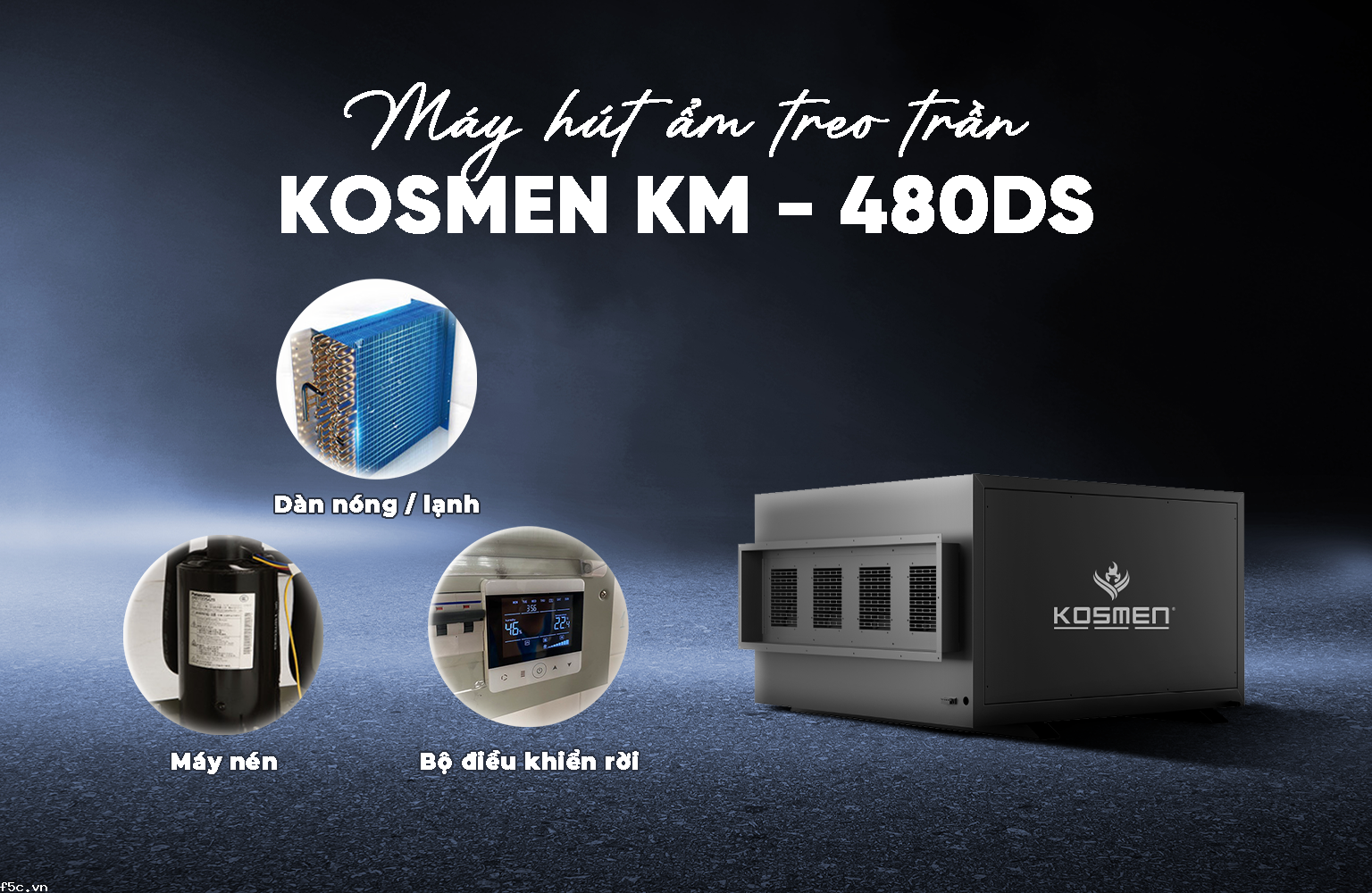 Máy hút ẩm treo trần Kosmen KM-480DS