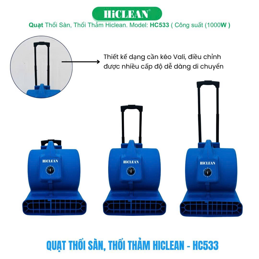 Quạt thổi sàn, thổi thảm HiClean HC 533 ( Công suất 1000W) 