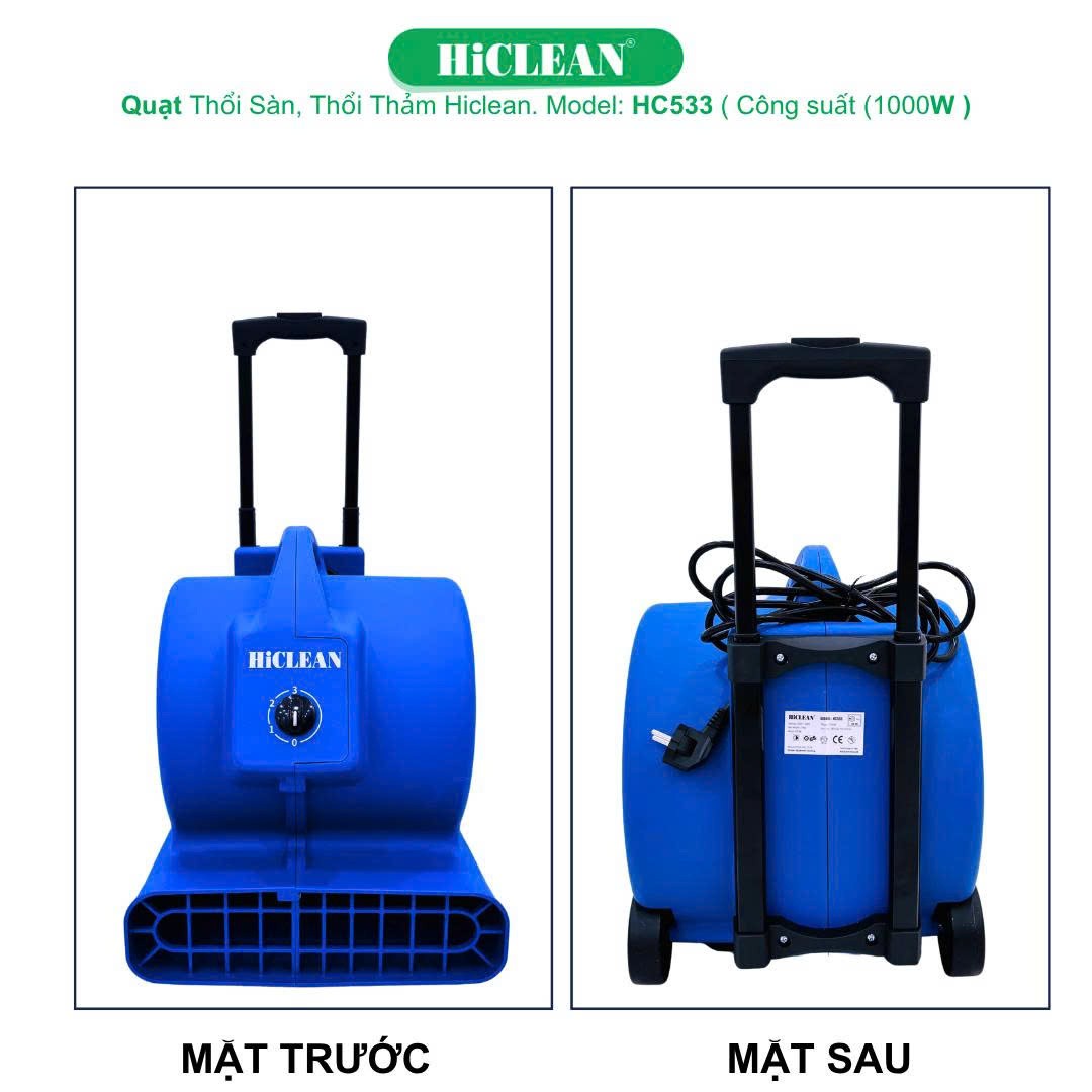 Quạt thổi sàn, thổi thảm HiClean HC 533 ( Công suất 1000W) 