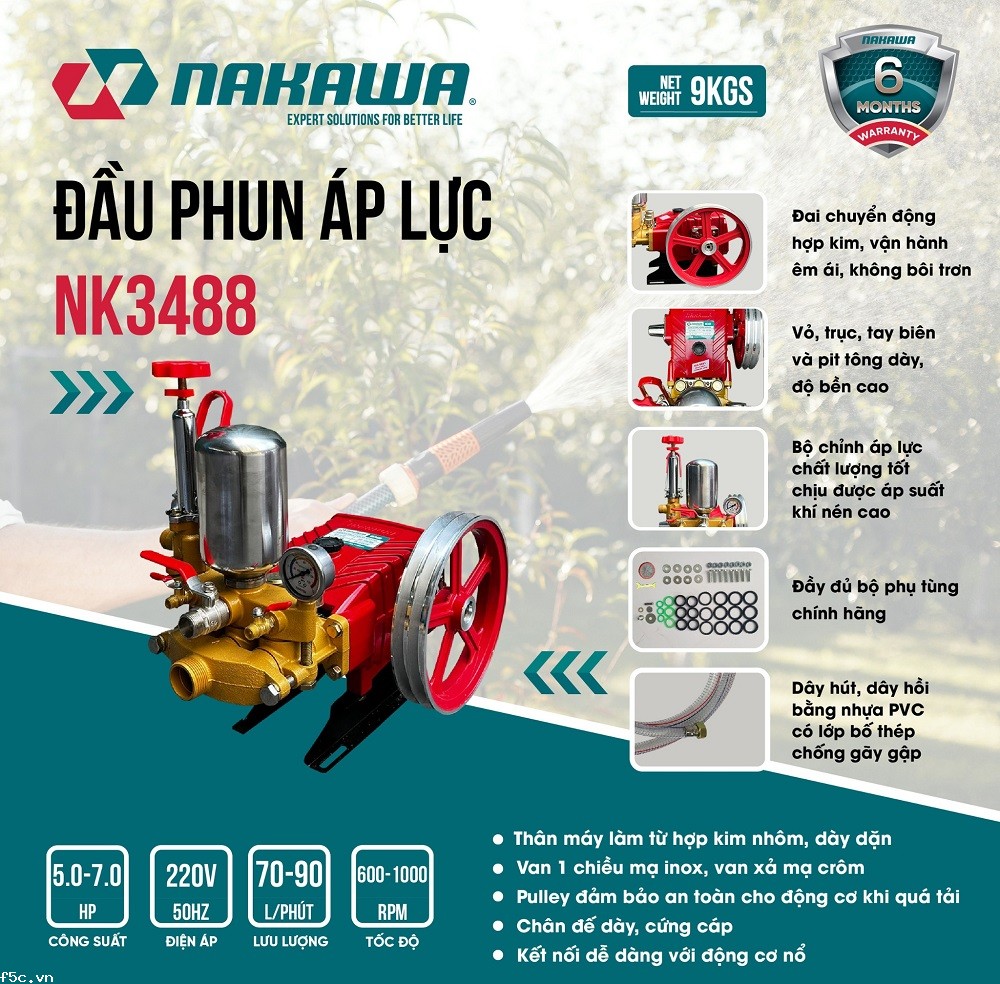Đầu phun áp lực NAKAWA NK3488