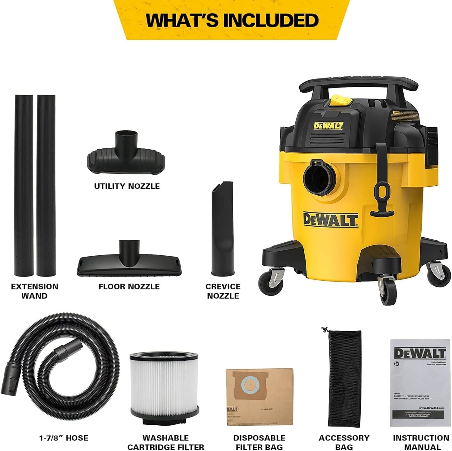 Máy hút bụi 3 chức năng Dewalt DXV20P – 20 lít 